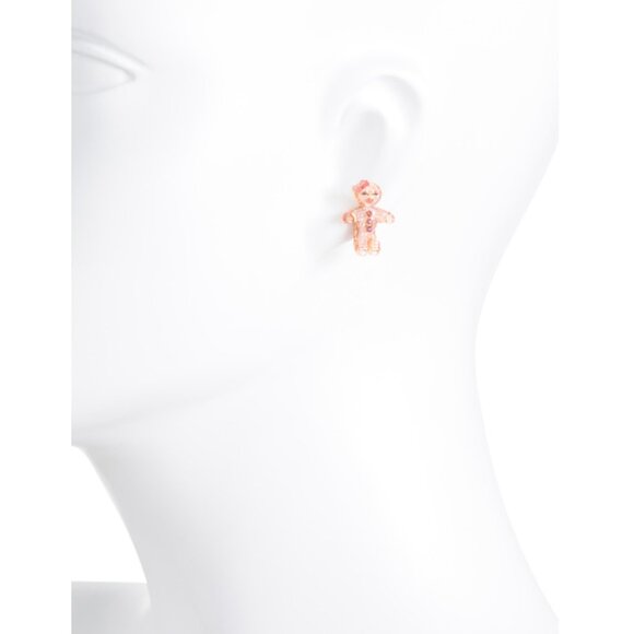 BETSEY JOHNSON Brown Gingerbread Stud Earrings - Picture 2 of 2